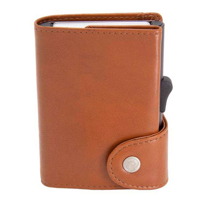 MARALIK - c-secure Classic Italian Leather RFID Wallet Chestnut